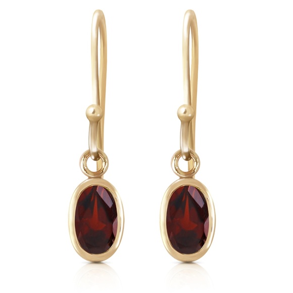 Galaxy Gold Products Jewelry - GOLD FISH HOOK EARRINGS WITH GARNETS